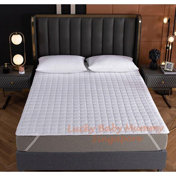 Mattress Protector with Elastic Band 4 Sizes Cotton Topper Household Bedding Washable Breathable Pad