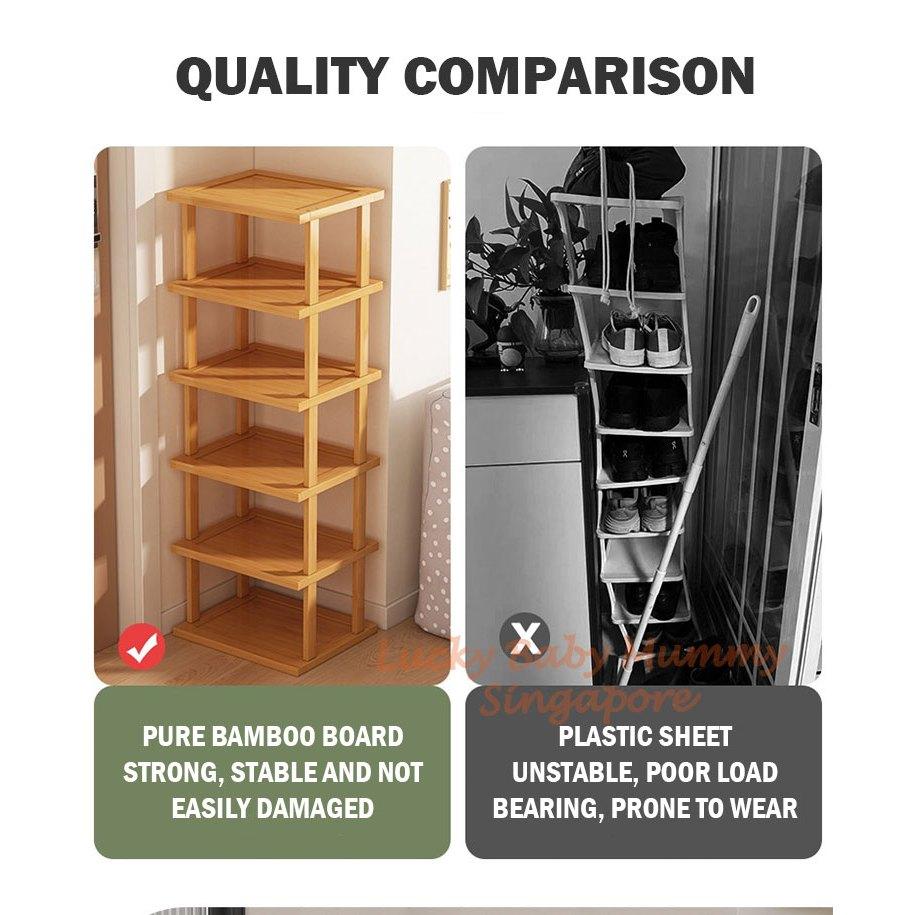 Stackable Bamboo Doorway Shoe Rack