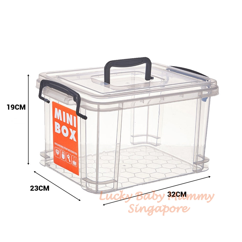Transparent Multi-Use Storage Box / Plastic Storage Container With Comfortable Handle / Storage Organiser