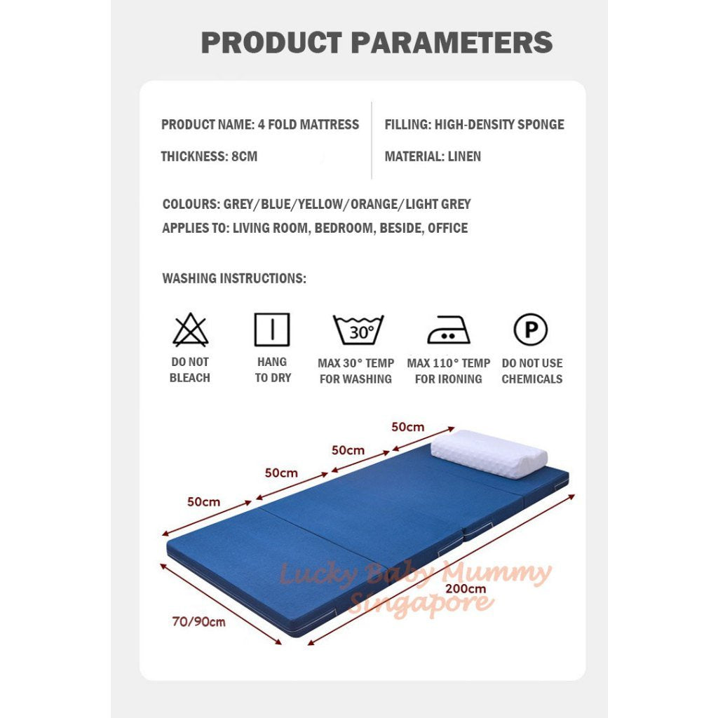 4-Fold 8cm Thickness Foldable Mattress