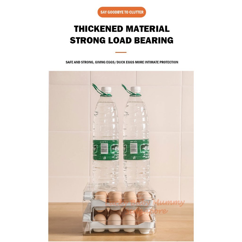 Egg Storage Box with Drawer Double Layer