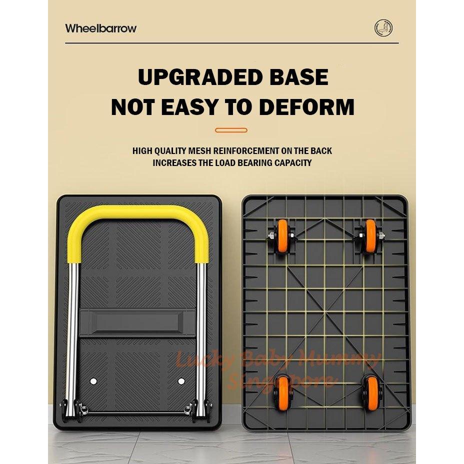 Foldable Large Capacity Mute Trolley with Armrest