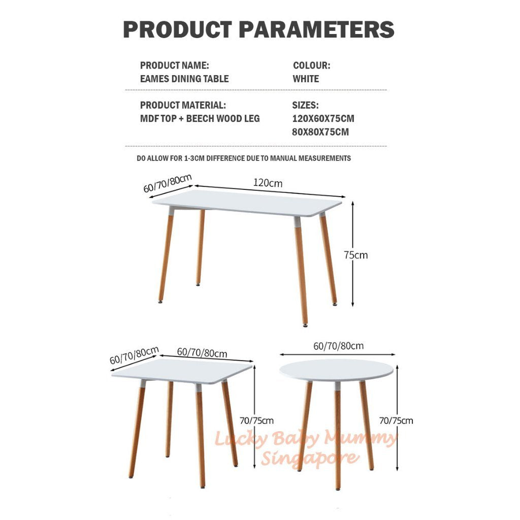 Minimalist Dining Table with Wooden Legs