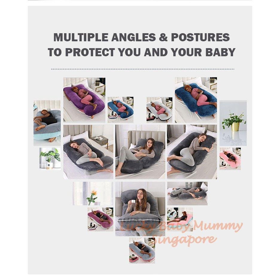 U-Shaped Crystal Velvet Maternity Pillow