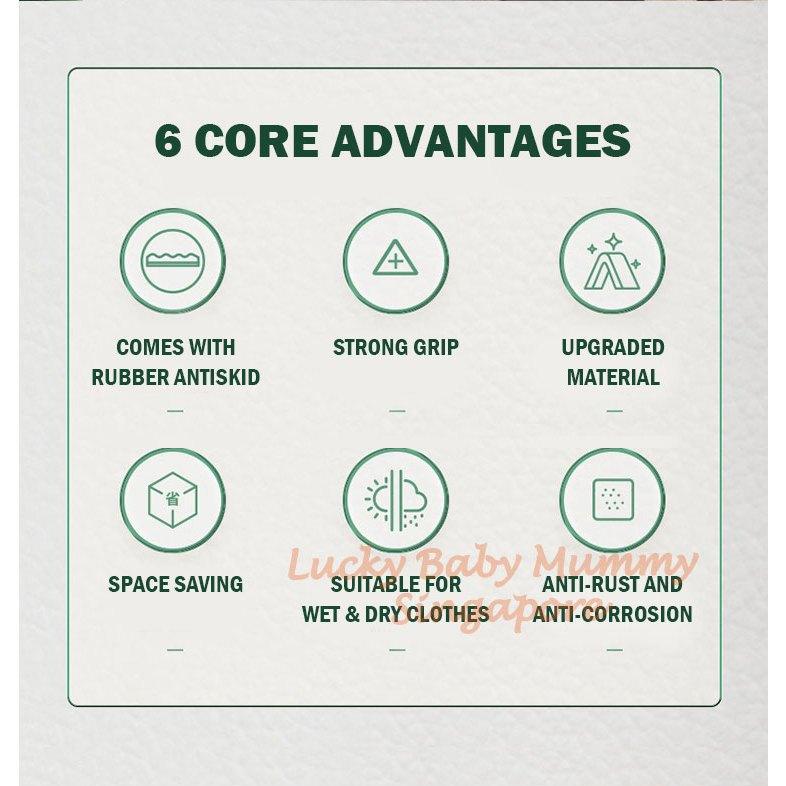 Premium Windproof Sock Drying Hanger Stainless Steel