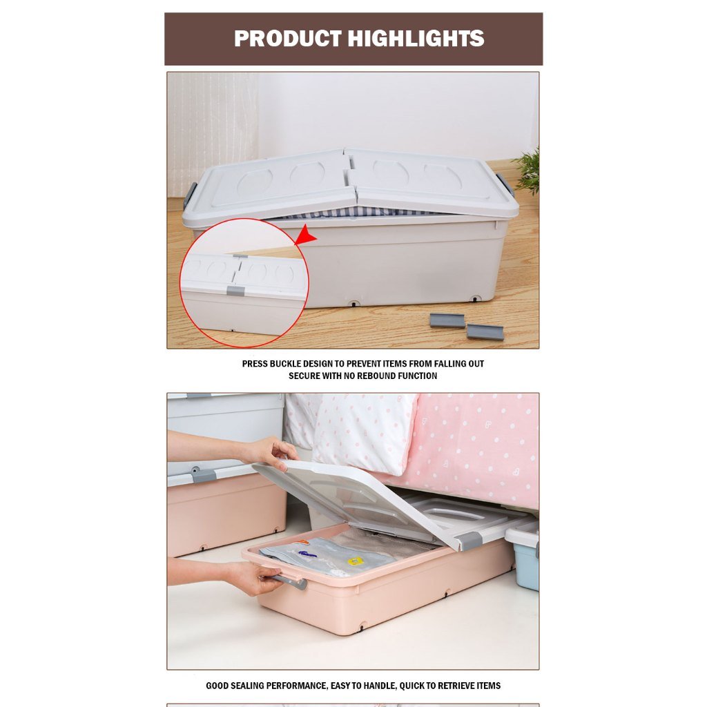 Underbed Stackable Storage Box with Wheels