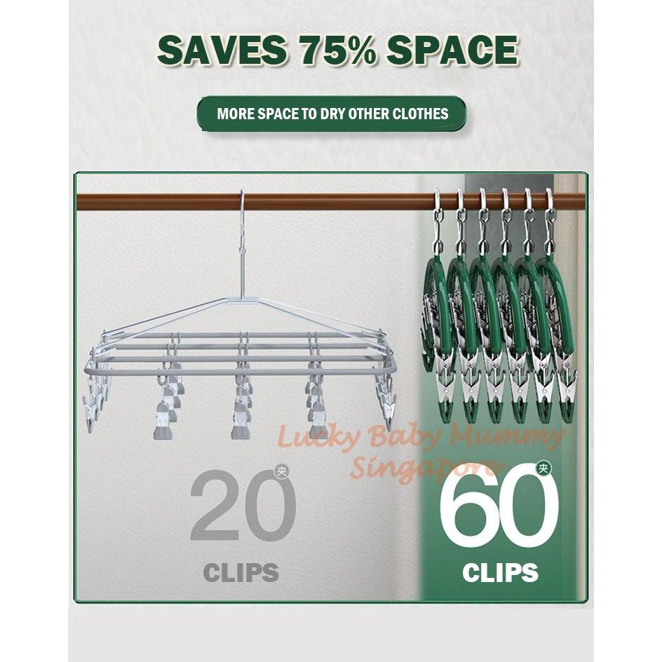 Premium Windproof Sock Drying Hanger Stainless Steel