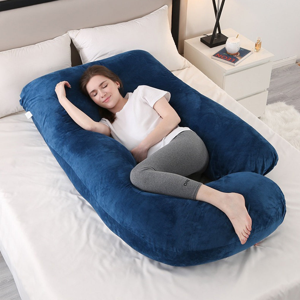 U-Shaped Crystal Velvet Maternity Pillow
