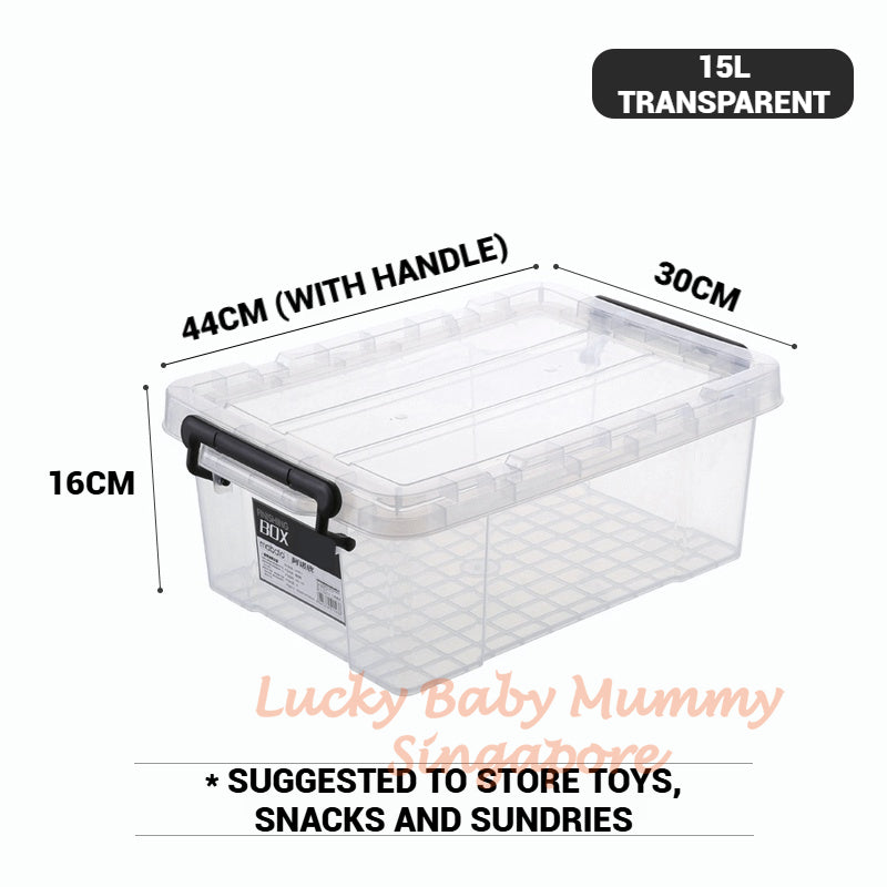 Stackable Transparent Storage Box / Storage Organisers / Multipurpose PP Storage Container with Handle