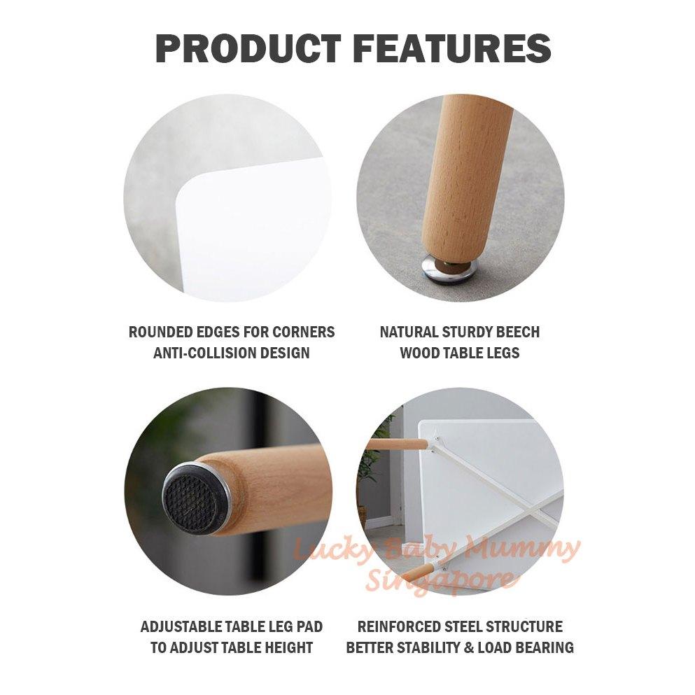 Minimalist Dining Table with Wooden Legs