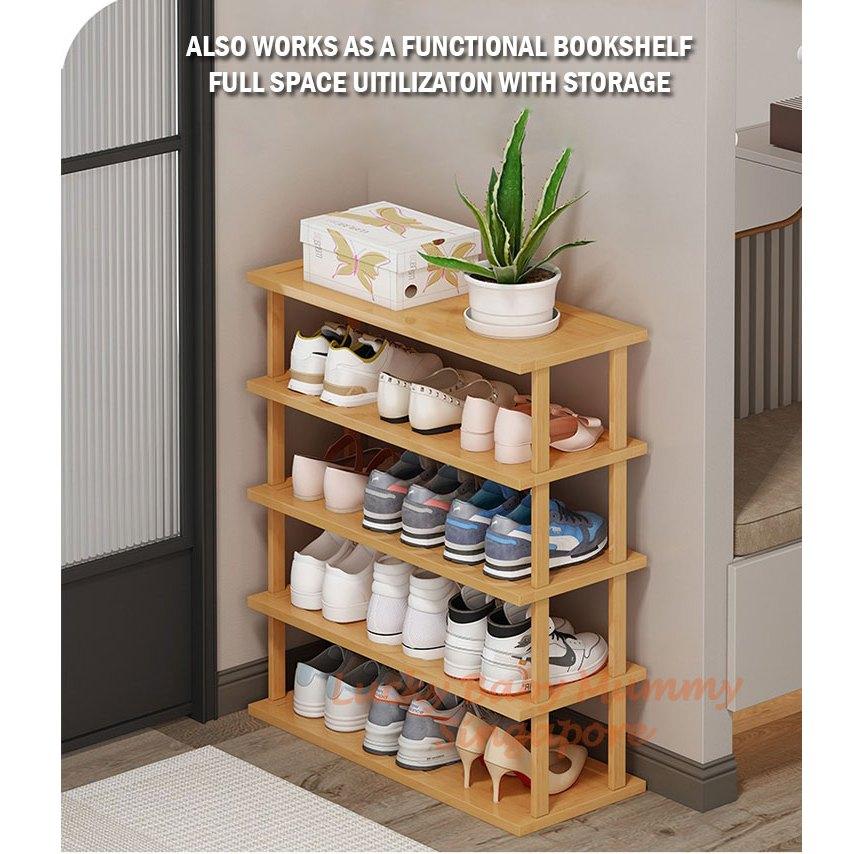 Stackable Bamboo Doorway Shoe Rack