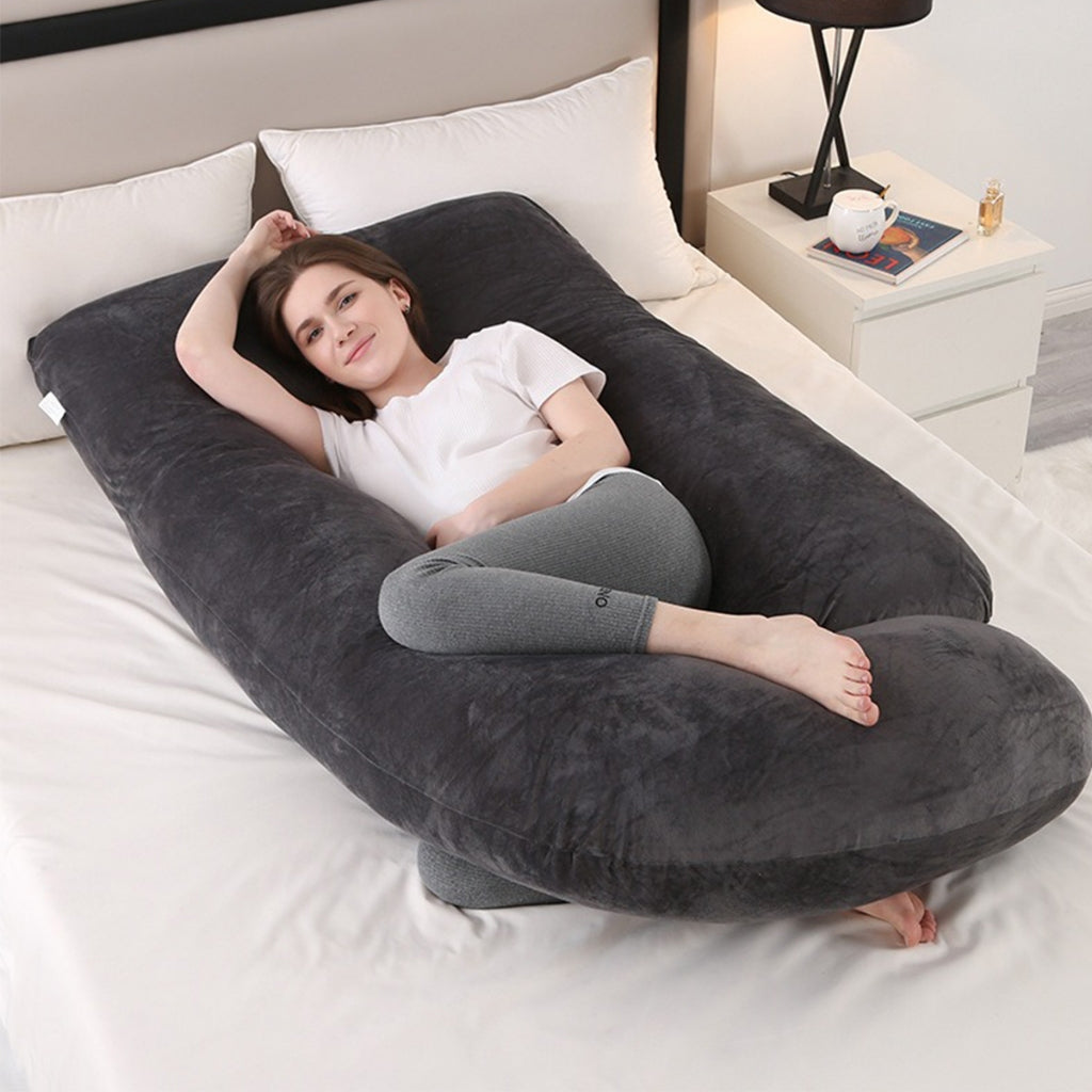 U-Shaped Crystal Velvet Maternity Pillow