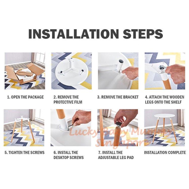 Minimalist Dining Table with Wooden Legs