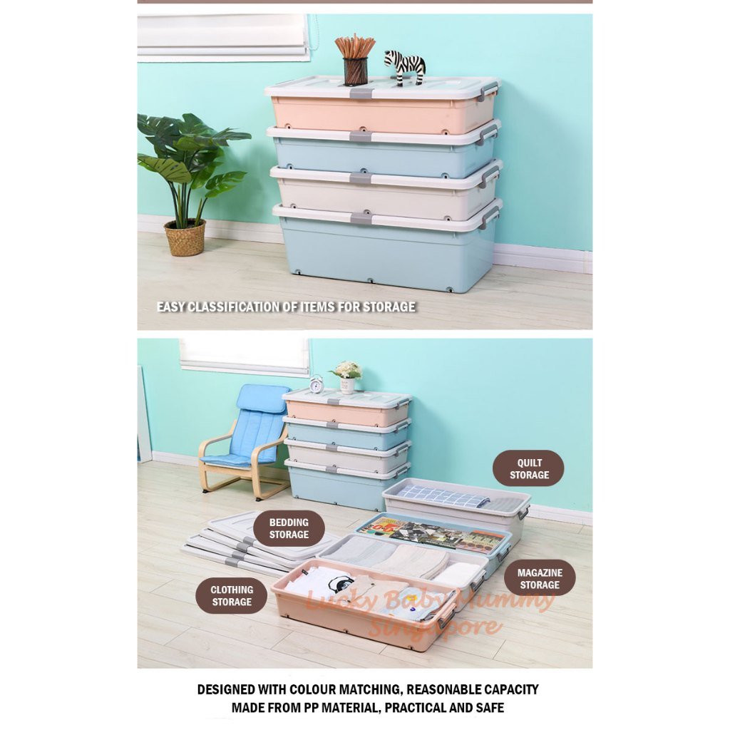 Underbed Stackable Storage Box with Wheels