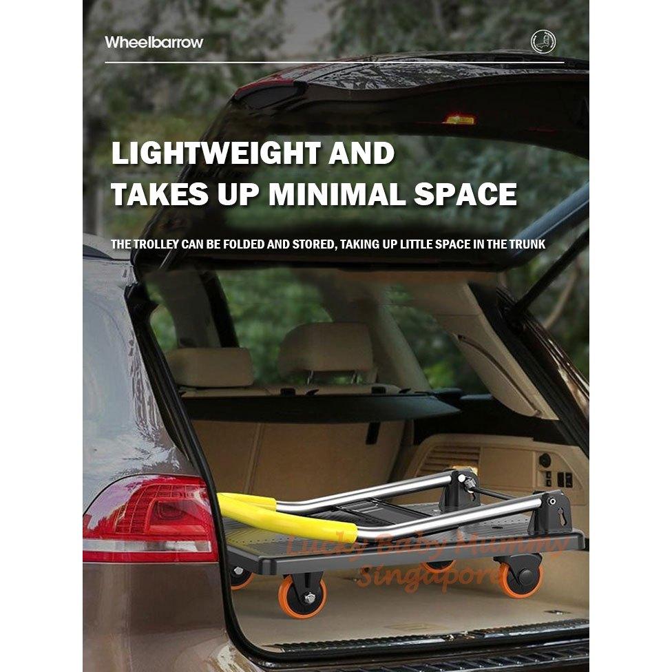 Foldable Large Capacity Mute Trolley with Armrest