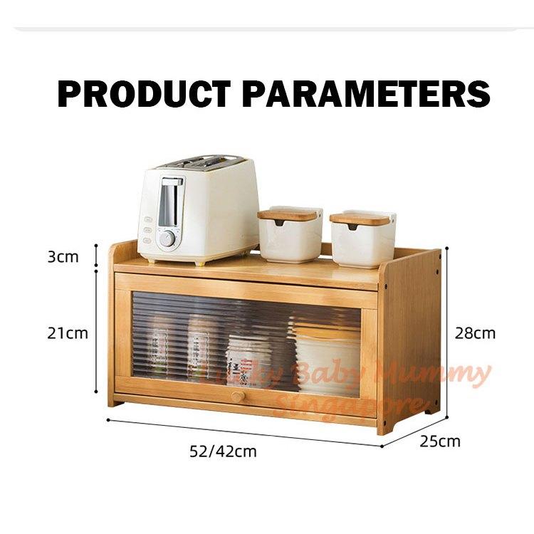 Kitchen Bamboo Cabinet with Acrylic Transparent Door