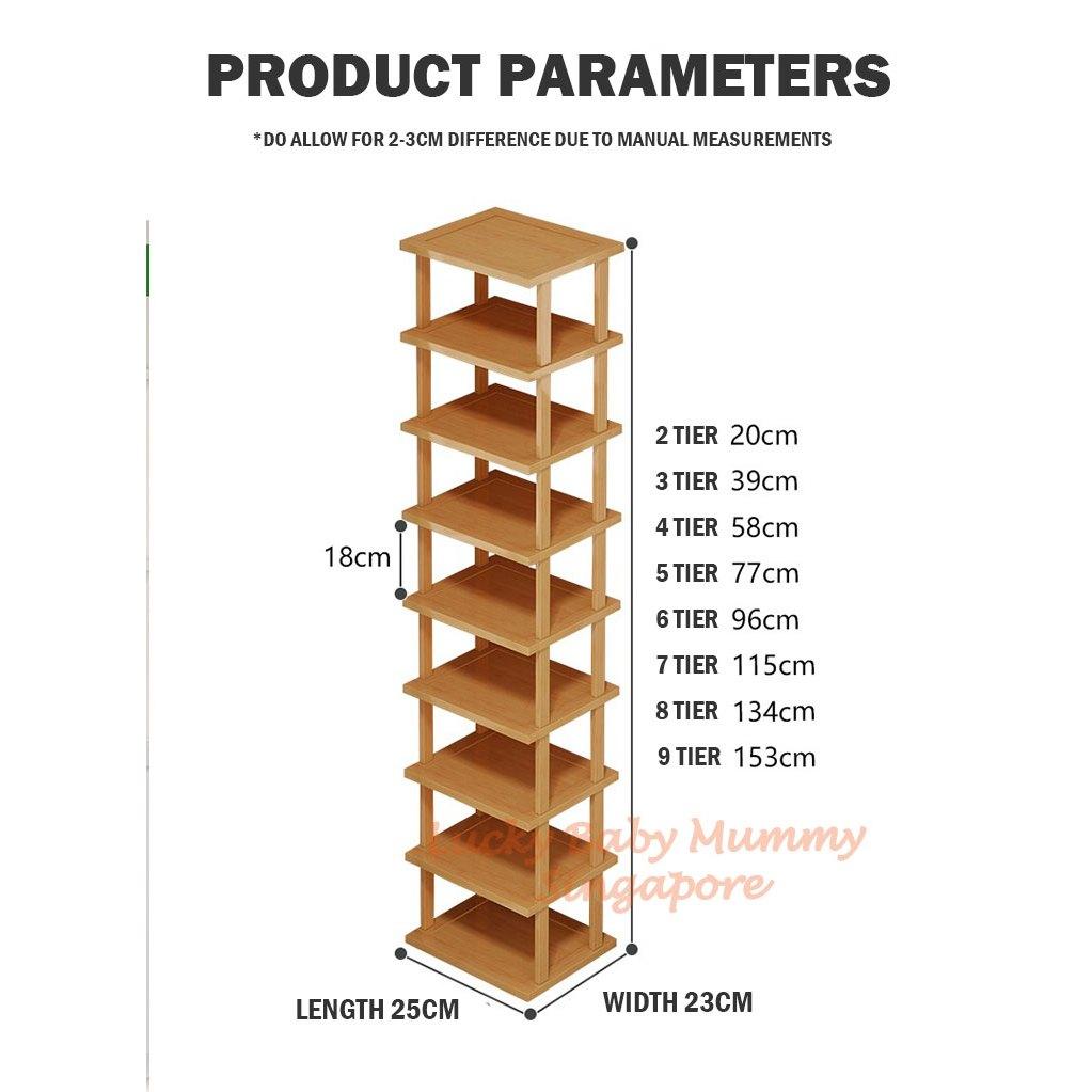 Stackable Bamboo Doorway Shoe Rack