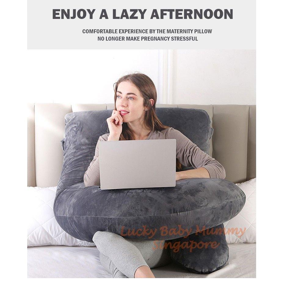 U-Shaped Crystal Velvet Maternity Pillow