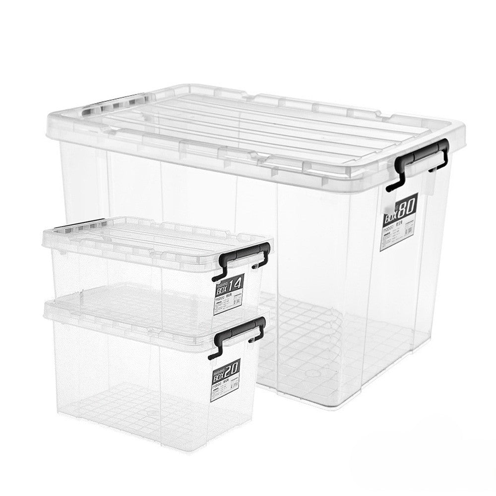 Stackable Transparent Storage Box / Storage Organisers / Multipurpose PP Storage Container with Handle
