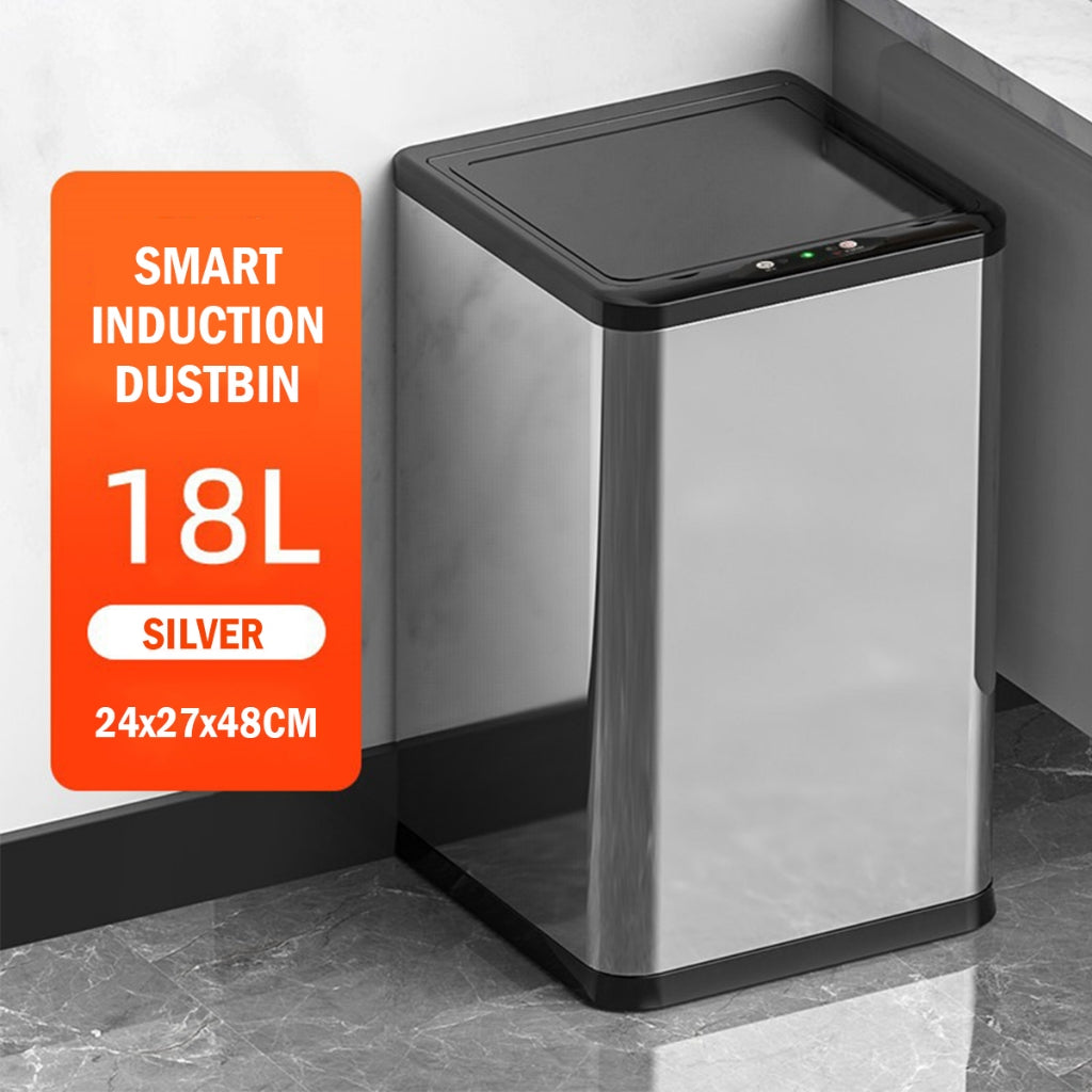 Stainless Steel Smart Dustbin Automatic Motion Sensor Stylish Bedroom Bathroom/Large Capacity
