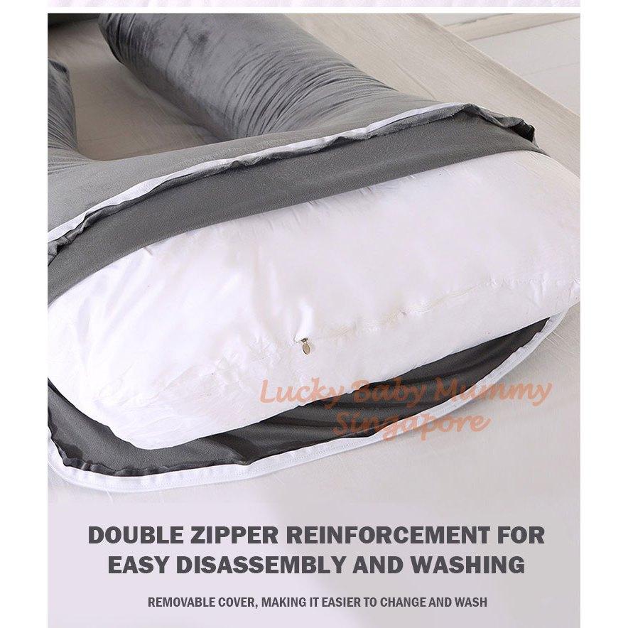 U-Shaped Crystal Velvet Maternity Pillow