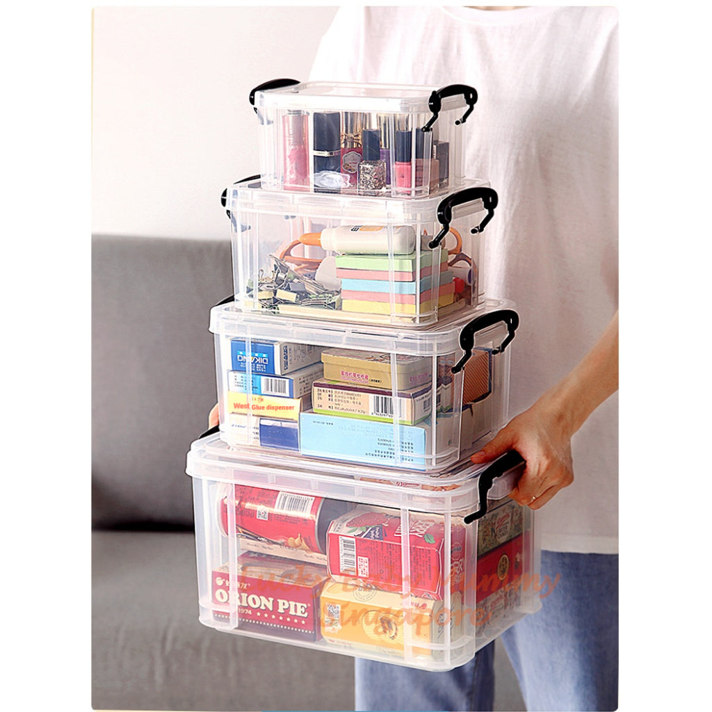 Transparent Multi-Use Storage Box / Plastic Storage Container With Comfortable Handle / Storage Organiser