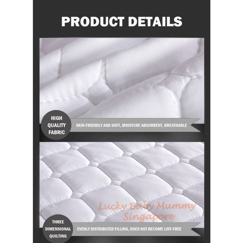 Mattress Protector with Elastic Band 4 Sizes Cotton Topper Household Bedding Washable Breathable Pad