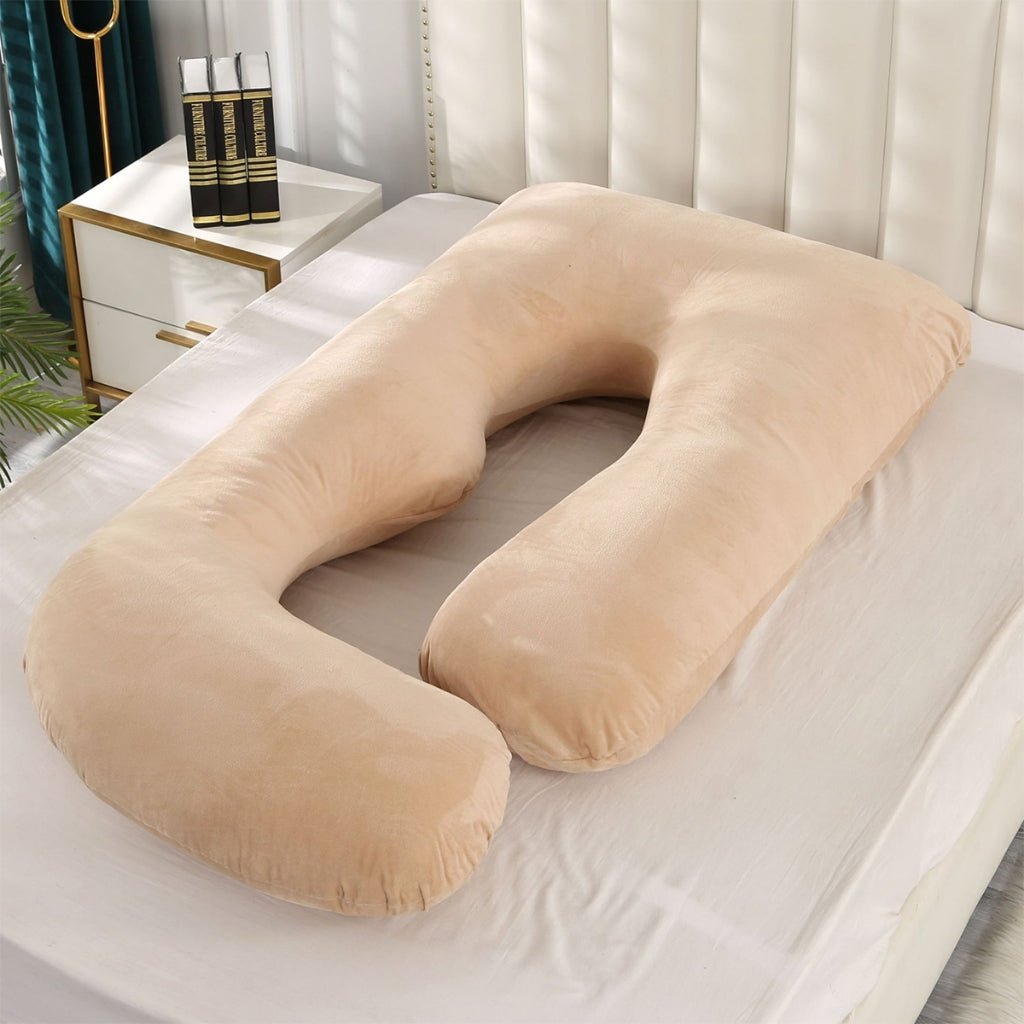 U-Shaped Crystal Velvet Maternity Pillow