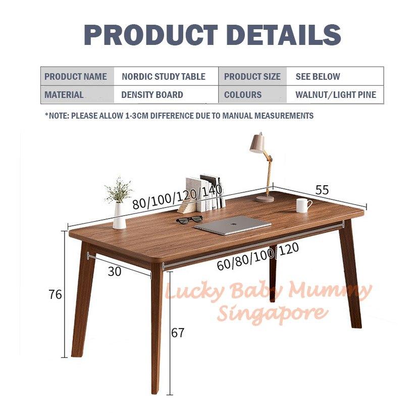 Nordic Rectangular Writing Desk for Home and Office