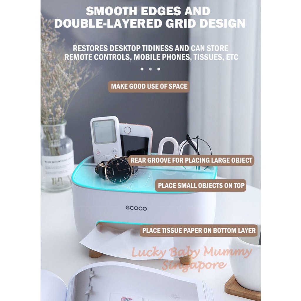 Ecoco Minimalist Multi-functional Tissue Paper Box