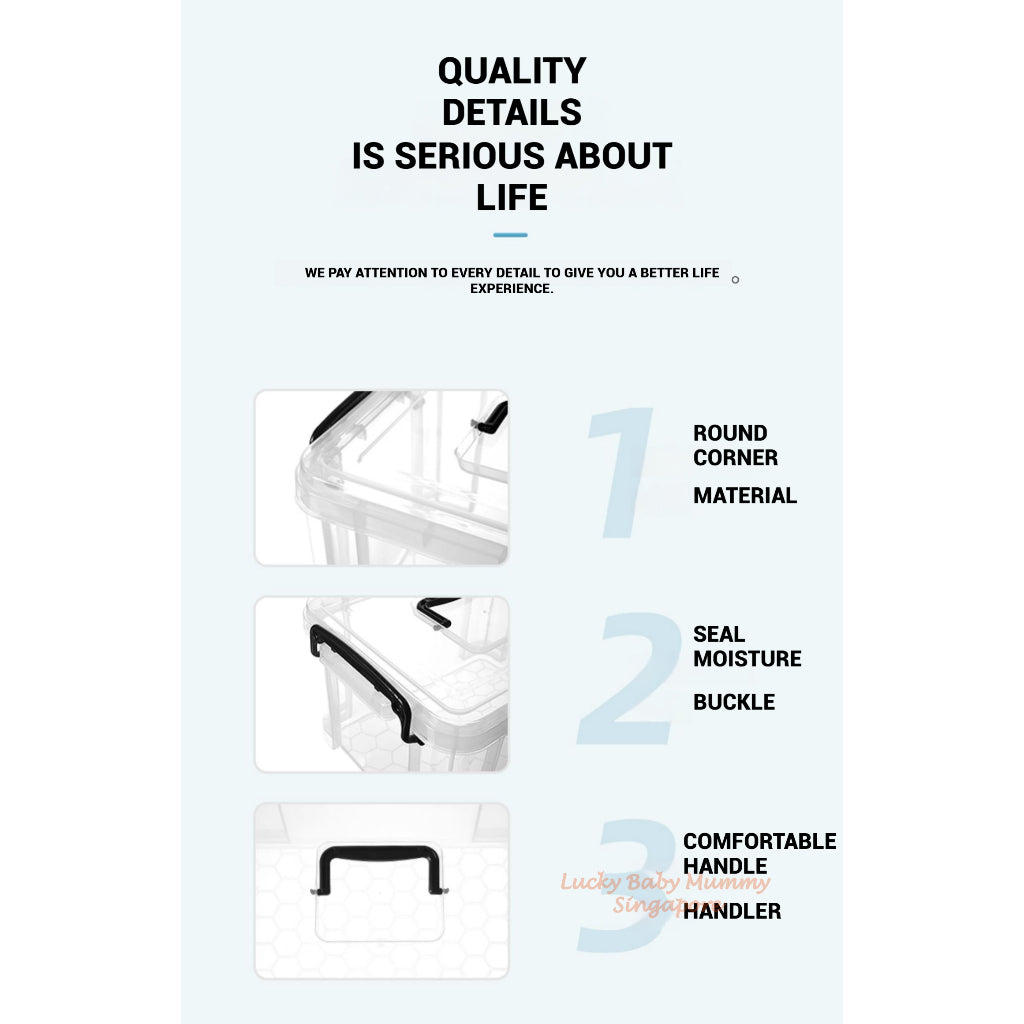 Transparent Multi-Use Storage Box / Plastic Storage Container With Comfortable Handle / Storage Organiser