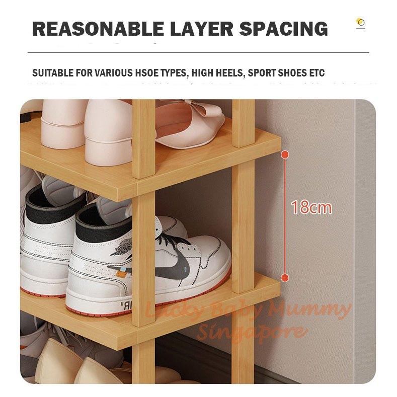 Stackable Bamboo Doorway Shoe Rack