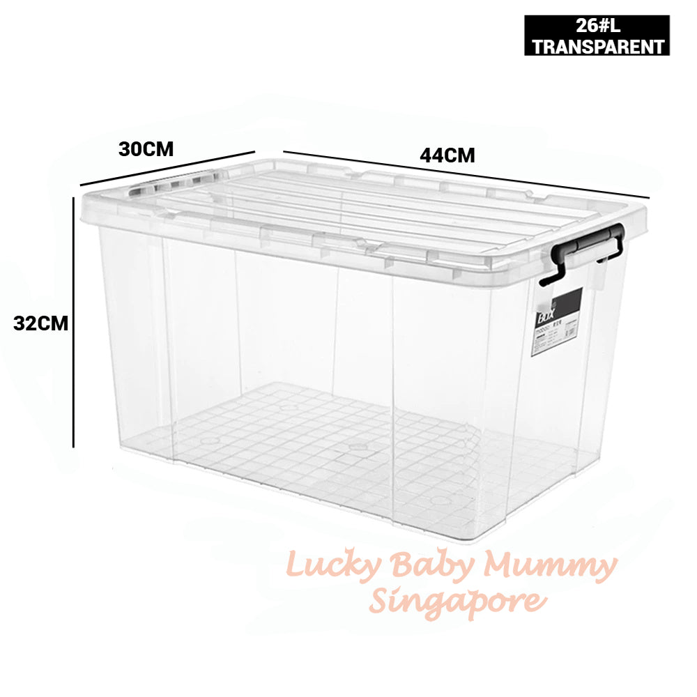 Stackable Transparent Storage Box / Storage Organisers / Multipurpose PP Storage Container with Handle