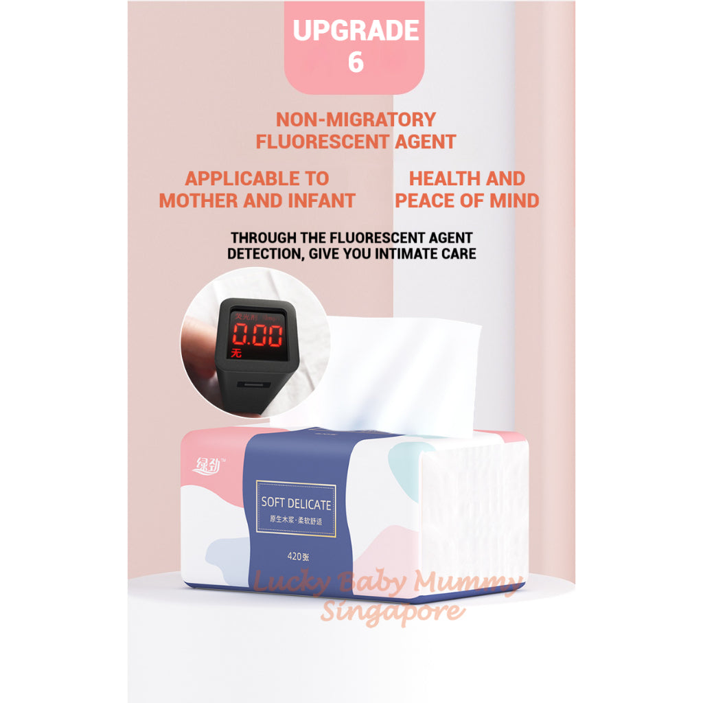 【18 Packs / Box】ManHua 5-Ply 420 Sheets / Soft Delicate Tissue / Thick Facial Drawing Tissue Paper Bag