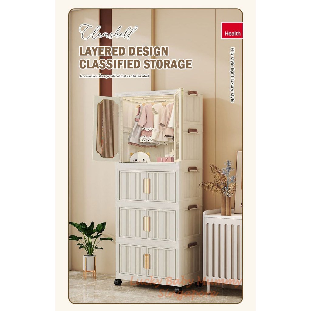 Double Door Wardrobe with Collapsible Cabinet