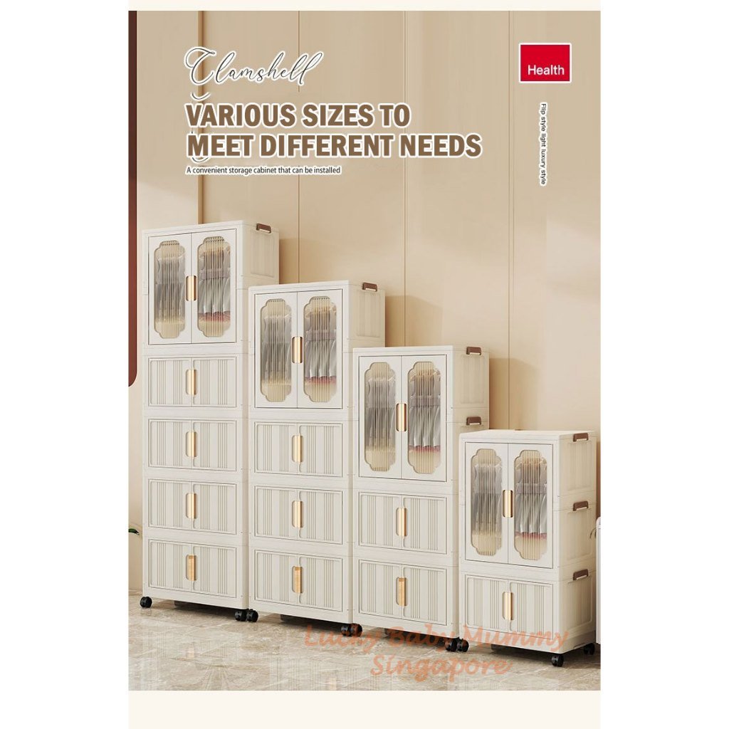 Double Door Wardrobe with Collapsible Cabinet