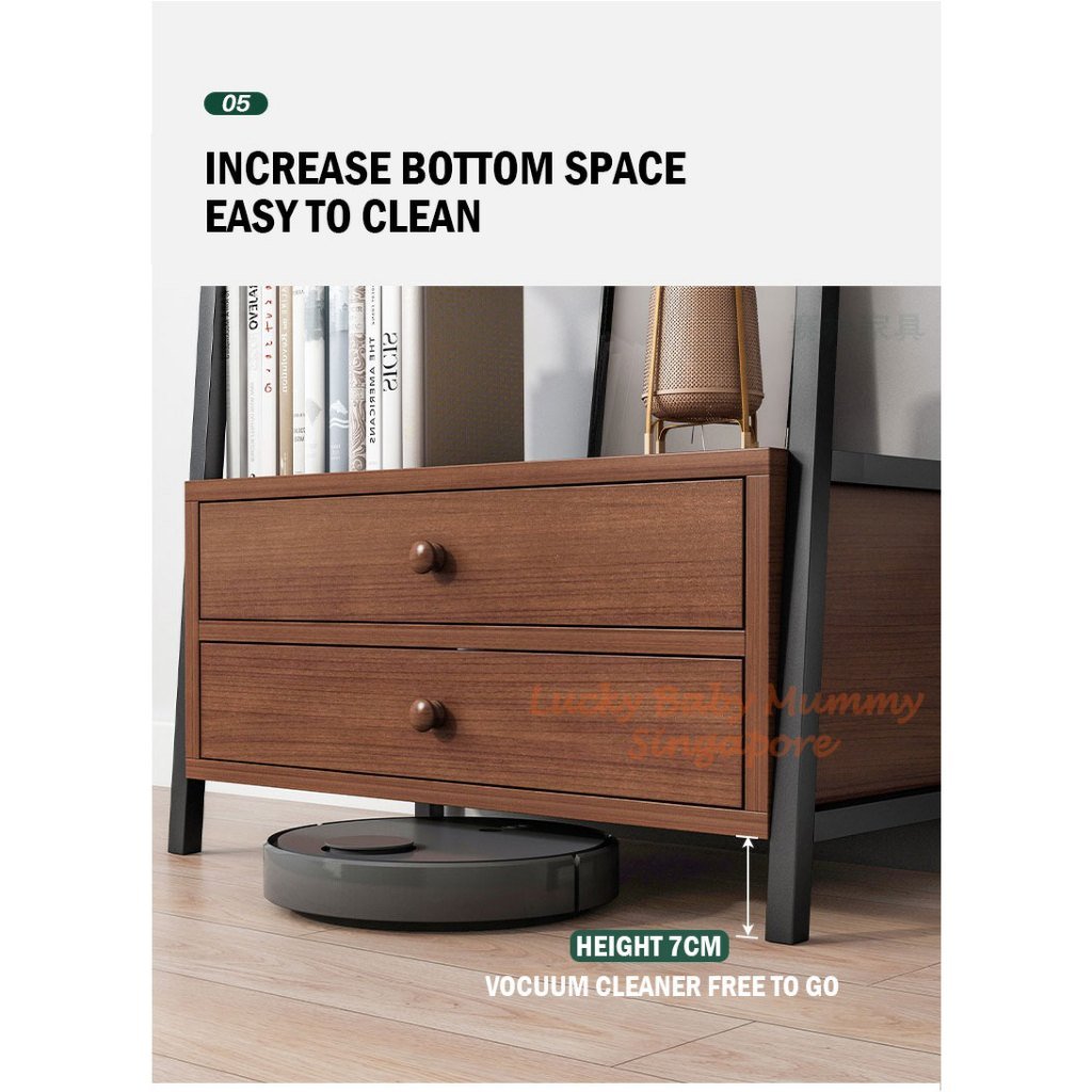 Steel Wood Bookshelf Wall Trapezoid Storage Rack