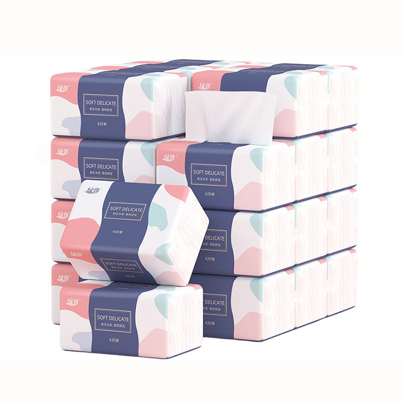 【18 Packs / Box】ManHua 5-Ply 420 Sheets / Soft Delicate Tissue / Thick Facial Drawing Tissue Paper Bag