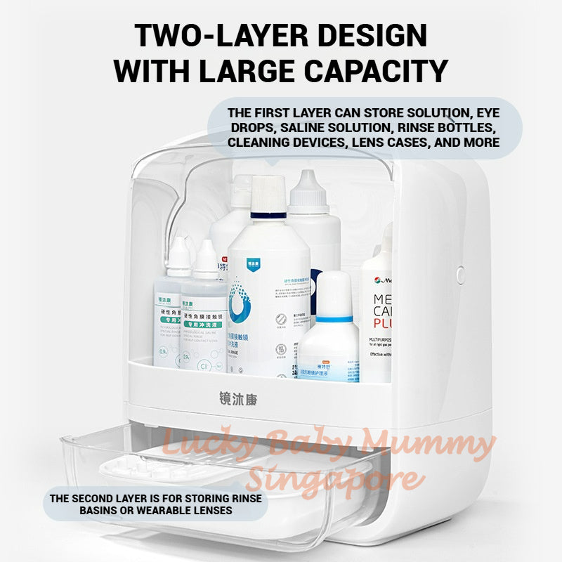 Orthokeratology Lens Storage Box/RGP Glasses & Hard Lenses Multilayer Storage Organizer