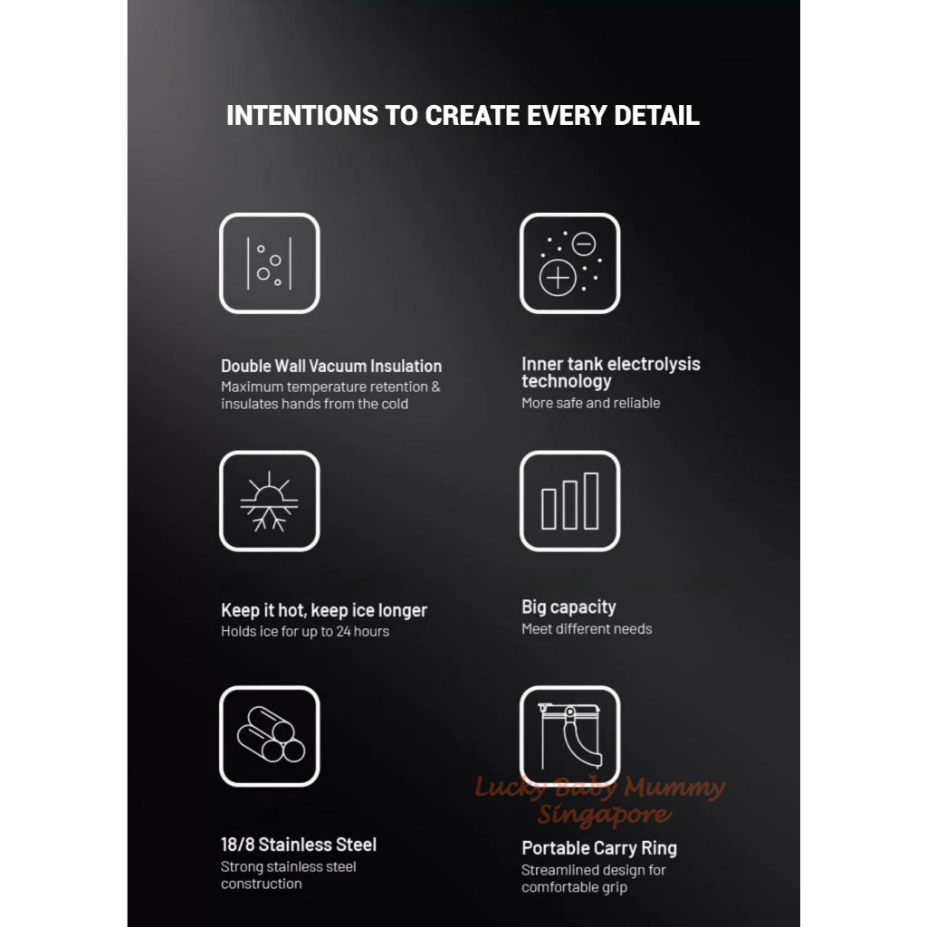 TYESO Thermal Tumbler / Portable Stainless Steel Waterbottle / Flask Cup with Straw / Water Bottle with Handle