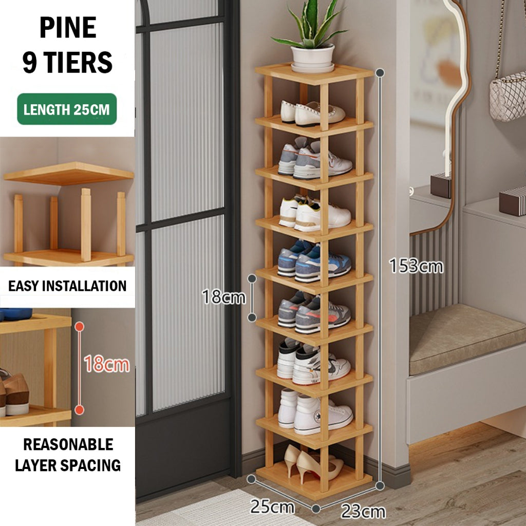Stackable Bamboo Doorway Shoe Rack