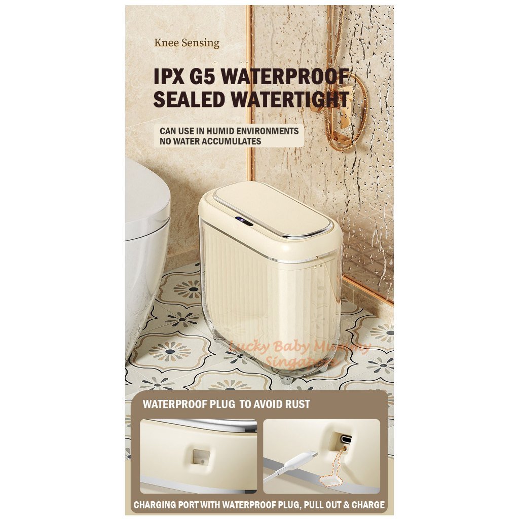 Slim Smart Sensor Dustbin with PET Barrel