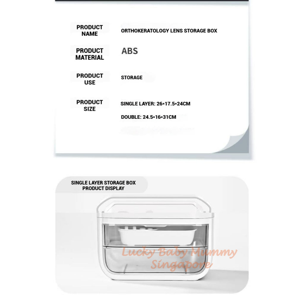 Orthokeratology Lens Storage Box/RGP Glasses & Hard Lenses Multilayer Storage Organizer