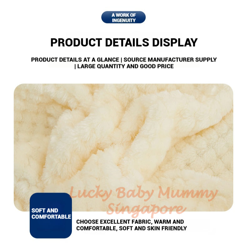 Solid Color Flannel Blanket / Thickened Luxury Waffle Blanket / Living Room Sofa Soft Blankets