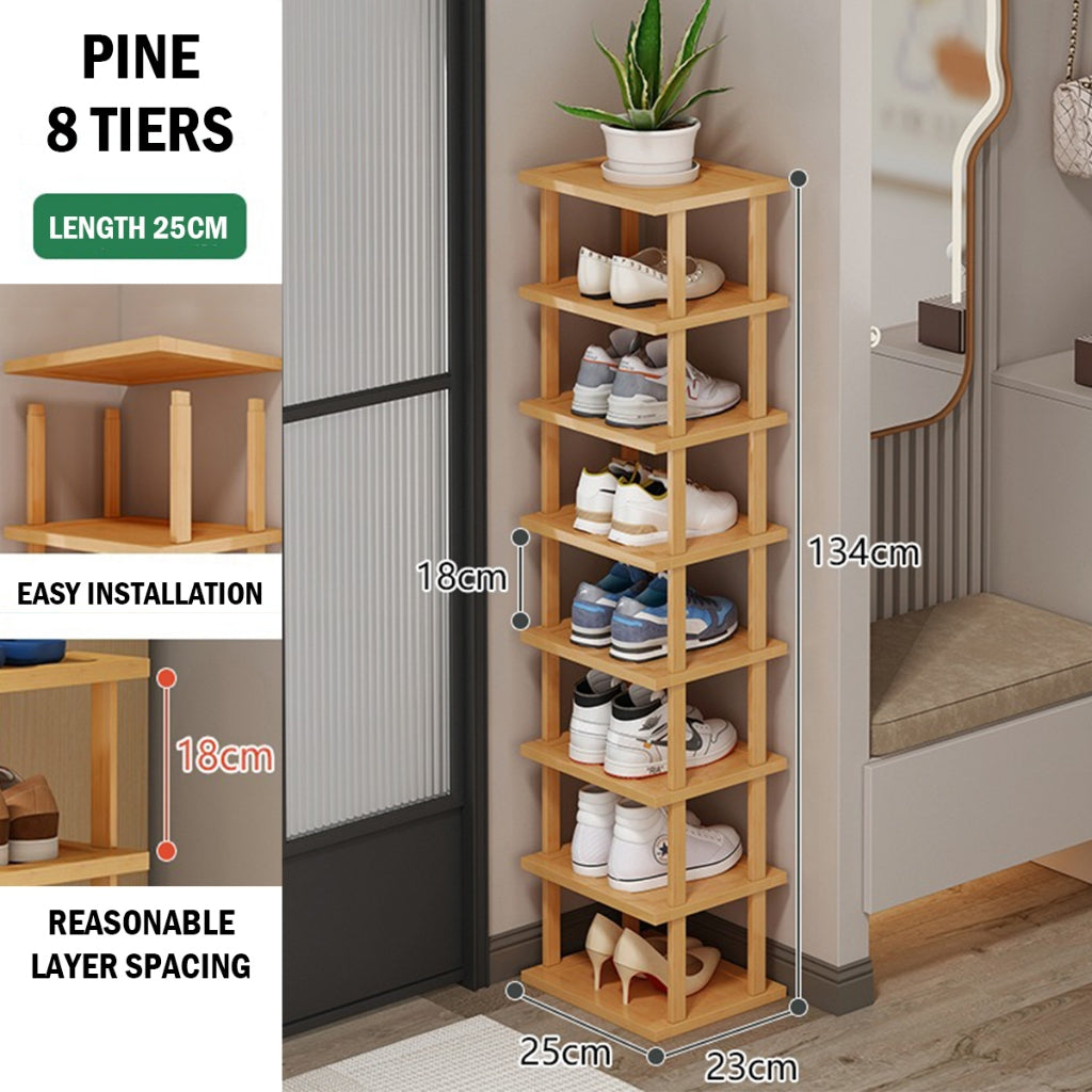 Stackable Bamboo Doorway Shoe Rack