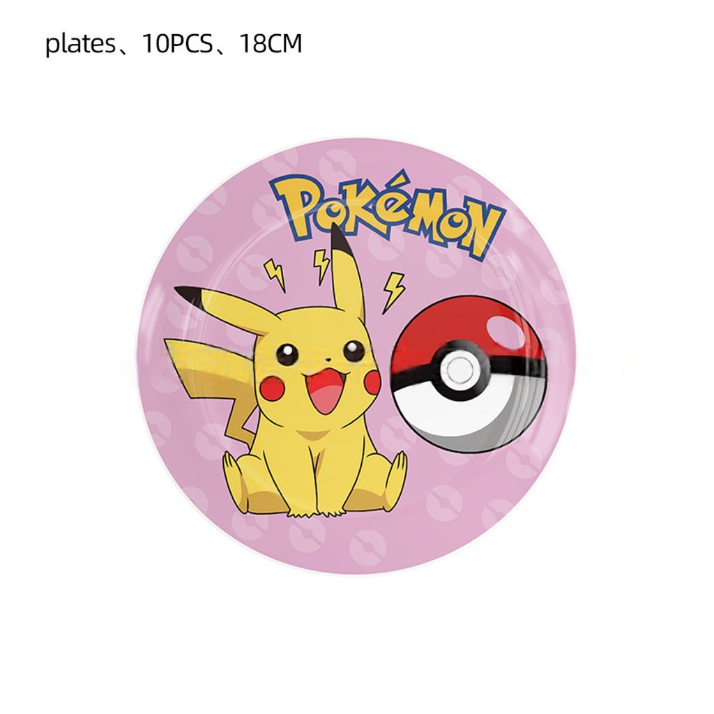 【Pink Series】Pokemon Party Supplies / Pokemon Theme Party Decoration / Event Kit / Birthday Ornament
