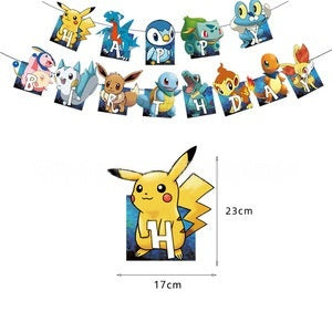 【Blue Series】Pokemon Party Supplies / Pokemon Theme Party Decoration / Event Kit / Birthday Ornament