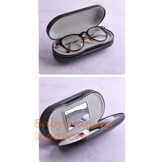 2 In 1 Spectacle Case / Double Layer Multi-Function Contact Lens Case / Dual Use Portable Case Holder