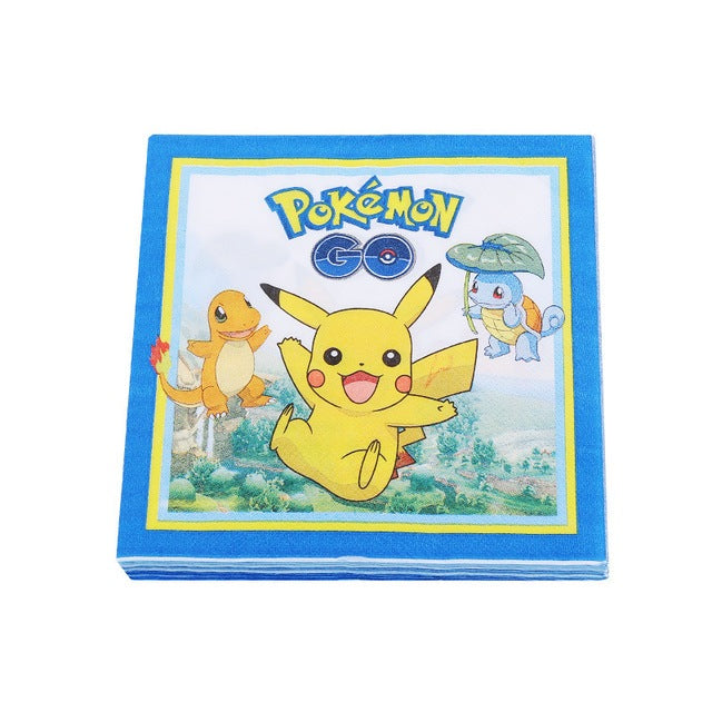 【Blue Series】Pokemon Party Supplies / Pokemon Theme Party Decoration / Event Kit / Birthday Ornament