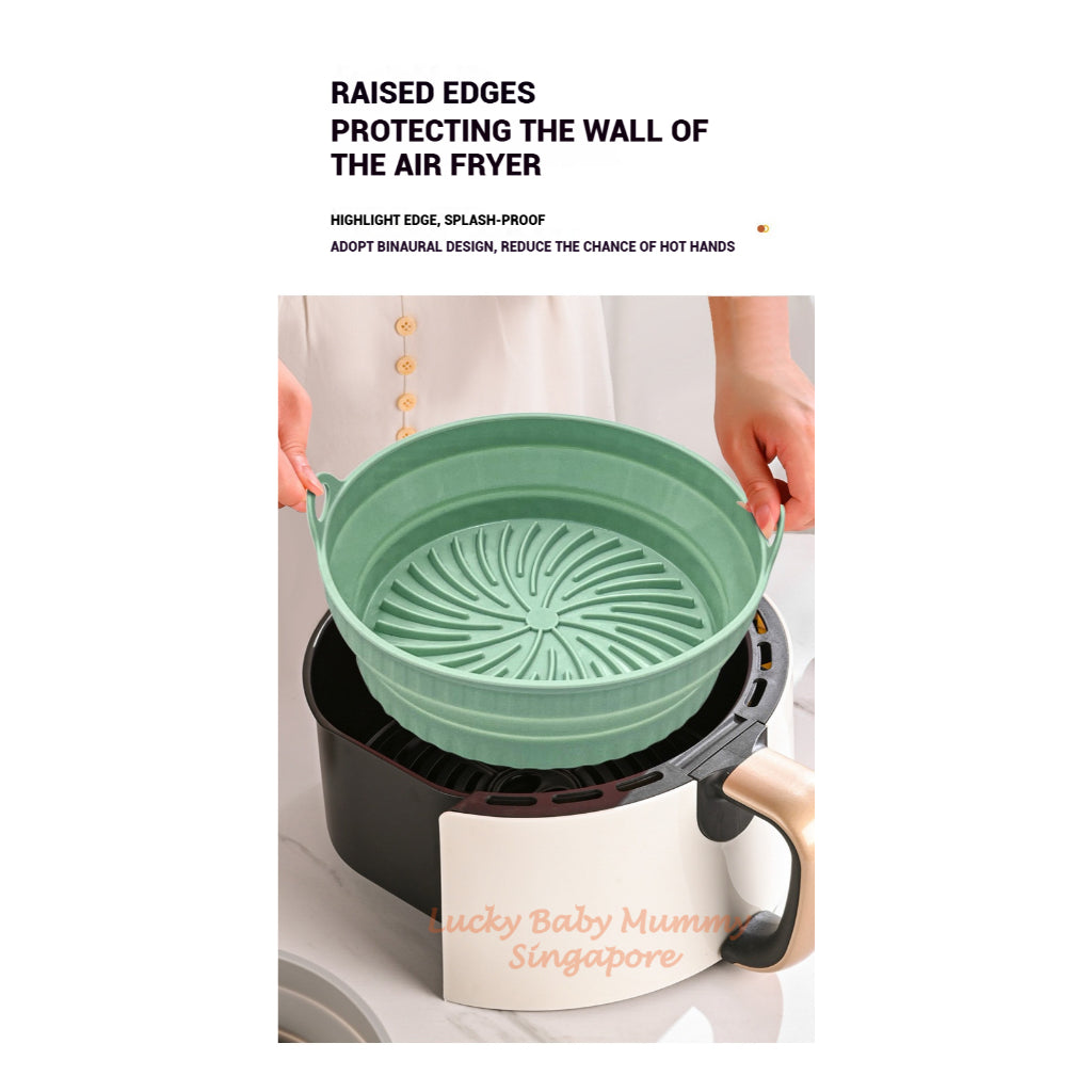 Foldable Silicone Air Fryer Mat / Foldable Airfryer Basket / Square And Round Baking Pan / Reusable Pot